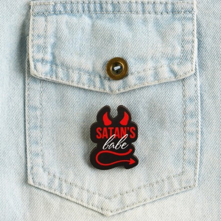 Значок деревянный «Девочка демон», 2,6 х 3,5 см-4