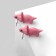 Polymer clay earrings "dinosaur", pink color