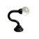 Hook for curtains KS007 CAPPIO, one -rod, black color, 2 pcs