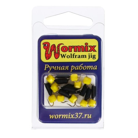 Mormyshka column with a "cheese" cube (black), weight 1 g, size 3-1