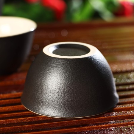 A set for the tea ceremony ceramic "atmosphere", 6 items: a kettle 250 ml, 3 Piala 50 ml, a rag, bag, brown color-4