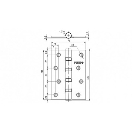 Universal loop 4b/hd 100 pn, matte nickel color-1