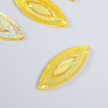 Decor for creativity plastic glue "eye" holography orange set 6 pcs 1.8x4.5 cm-1