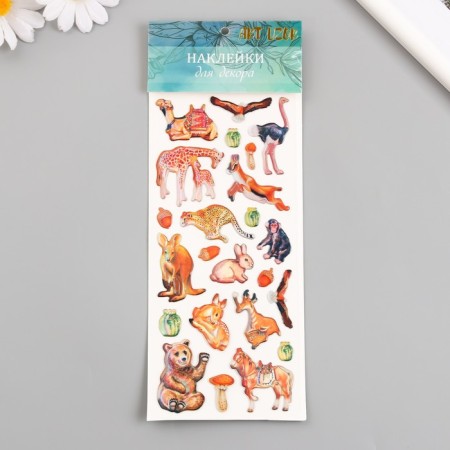 Plastic sticker "Overflow. Wild animals" 9.5x24.5 cm