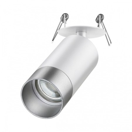 Lamp built -in Novotech. SLIM, 9W, GU10, 155x60x60 mm, white color, silver