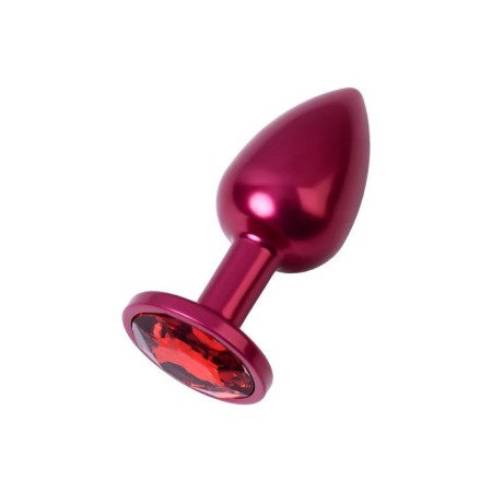 Anal plug with the Toyfa Metal rhinestone, red, ruby, 7.2 cm, d = 2.8 cm-1