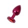 Anal plug with the Toyfa Metal rhinestone, red, ruby, 7.2 cm, d = 2.8 cm
