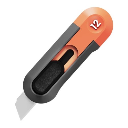 Technical knife Deli HT4007C 151597, softach plastic, gray, 12 mm