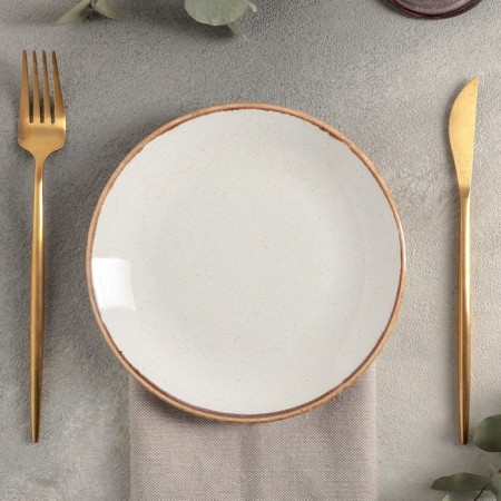 Plate plate Beege, D = 18 cm, beige color-1