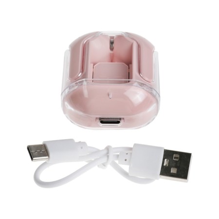 Wireless headphones Air31, TWS, vacuum, BT 5.0, 45/230 mAh, transparent, pink-6