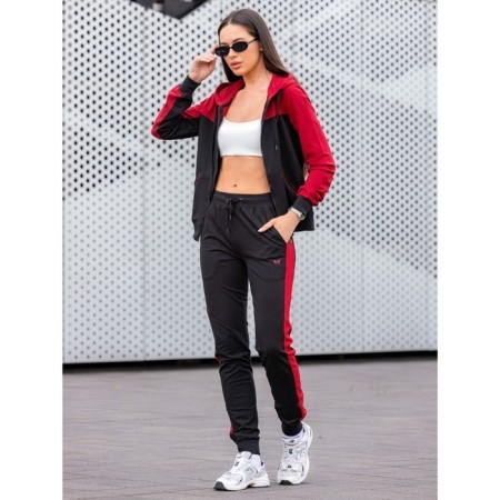 Female ishomine is a suit, size 48, black color, burgundy-5