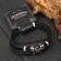 Bracelet male "style" skull, black color with silver, 20 cm