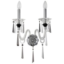 Lamp wall crystal LUSSI 2XE14 40W, size 32x22x44 cm, chromium color