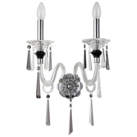 Lamp wall crystal LUSSI 2XE14 40W, size 32x22x44 cm, chromium color