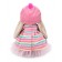 Soft toy "Bunny Mi" in a striped dress with a candy, 32 cm