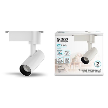 Lamp track Gauss cylinder, 1x6W LED, 4000K, 600LM, white color-4