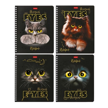 Notebook of 48 sheets in a cage, on the crest "Magic Eyes", cover Cover Cardboard, matte lamination, 3D-fluid, block 65 g/m2, mix