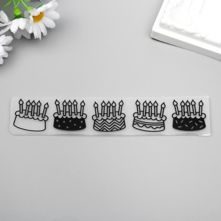 Embosing stencil plastic "Festive cakes" 3x15 cm