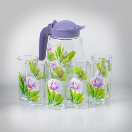 Set for juice "Rosochka" art painting, 6 glasses 1250/200 ml-6
