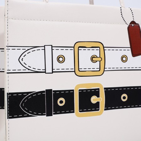 Female bag, lightning tout, white color-3