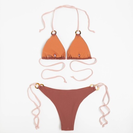 Separate Minaku swimsuit on ties, brown color, size 48-6