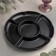 Menzhitsa "Black East", 25 × 25 × 2.5 cm, diameter of the central compartment 11 cm, black color