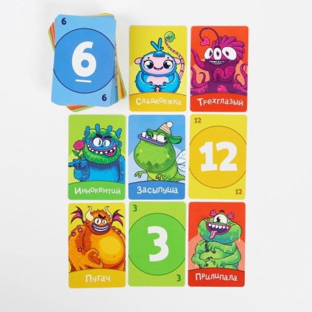 A board game to the reaction and attention "Chur me. Monsters! ”, 108 cards, 7+-2