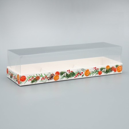 Box for musser cakes “Happy New Year, warmth and comfort”, 27 x 8.6 x 6.5 cm, new year-1