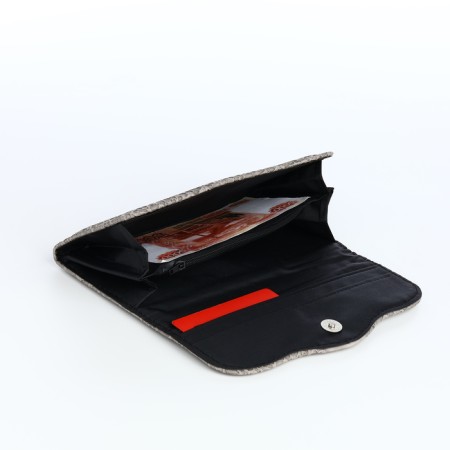 Women's wallet on magnet, gray color-4