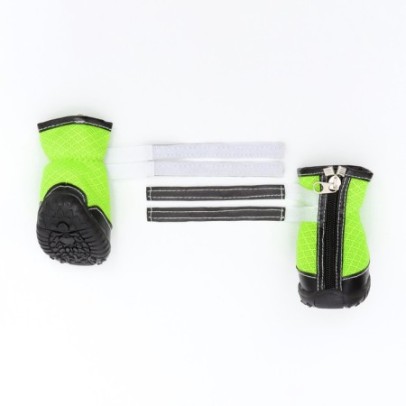 The boots are tall for large dogs, set 4 pcs, size M (sole 9x6.4 cm), black-salam-4