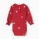 Body baby with ruffles minku, red color, height 62-68 cm