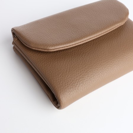 Women's wallet on magnet, beige color-3
