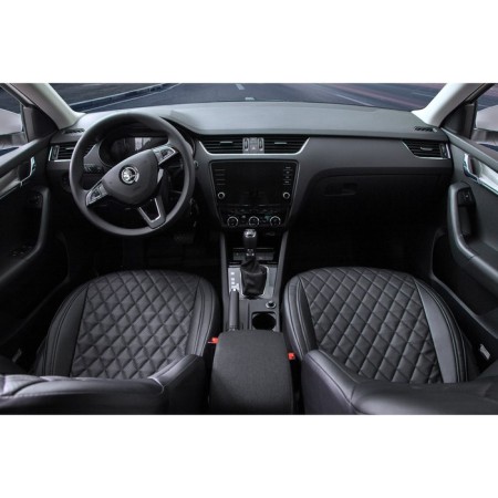 Autorekhly for Skoda Octavia A5, (40/60), without armrest, 2008-2013, rhombus, eco-leather, set 732776-2