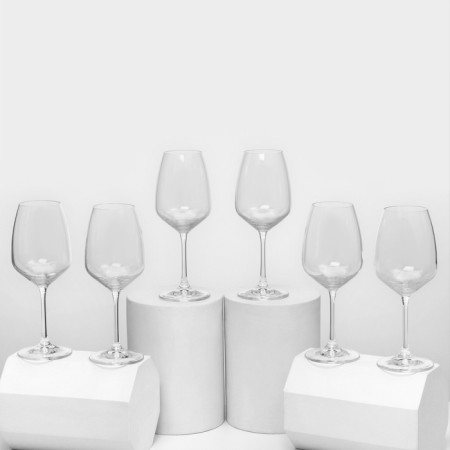 A set of glass glasses for the wine "Giselle", 455 ml, 6 pcs