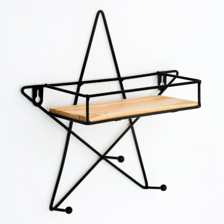 Wall hanger with a shelf "Zvezda", with backlight, 3 hooks, black-3