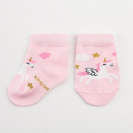 Socks children's baby I am a “unicorn”, pink color, 12-14 cm