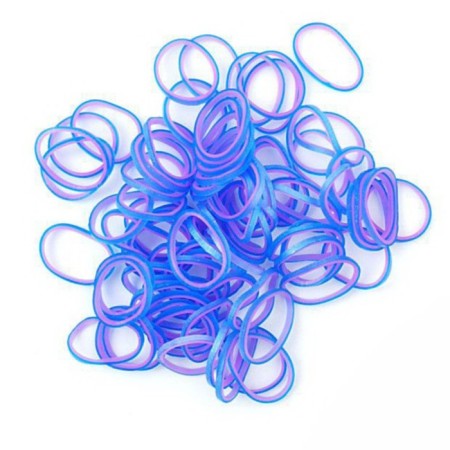 Rainbow loom bracelet rubber bands, pearl collection, pink-blue collection