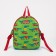 A backpack with a zipper, green color