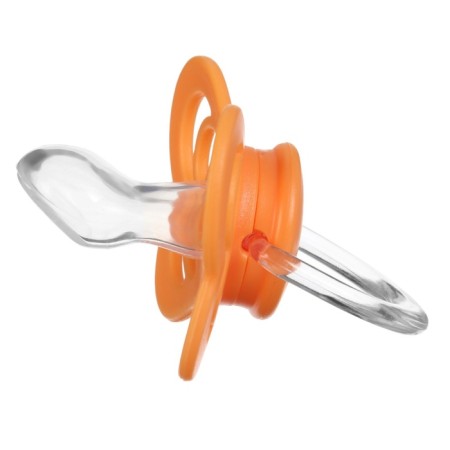 Nipple - orthodontic dummy, silicone, +6 months, with the holder Orange color-3