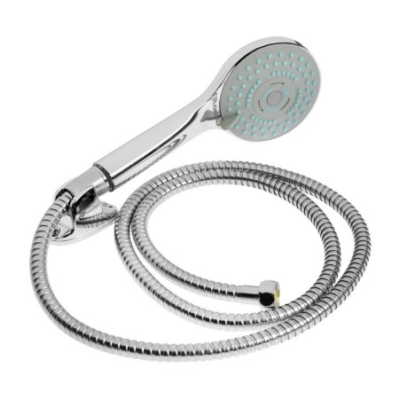 Bath mixer Zein Z4116, single -leaf, watering can 5 modes, hose, holder, chrome-9