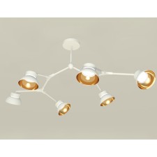 Комплект подвесного поворотного светильника Ambrella light, Traditional DIY, XB9055101, 6хGX53, цвет белый песок, золото желтое полированное, прозрачный