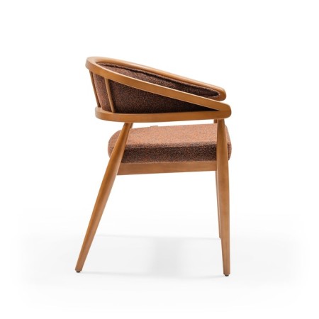 Warm Vibes lunch chair, beech frame, polyester fabric, Cinnamon color-1