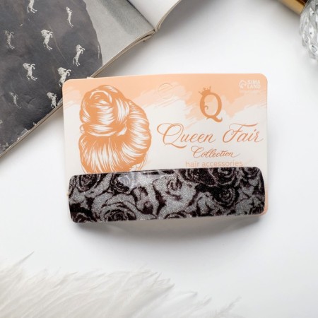 Hair hair clip "Silver Night" 8 cm, black-silver-2