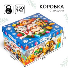 Подарочная коробка "Новый год" 31х25.5х16 см, Щенячий патруль
