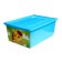 A box for toys, with a lid, a “cheerful zoo”, a volume of 30 l, the color of the blue