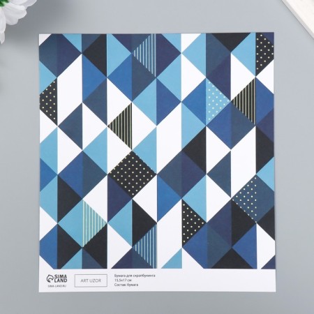 Scrapbooking paper bilateral "Scandinavia" density 180 grams 15.5x17 cm-3
