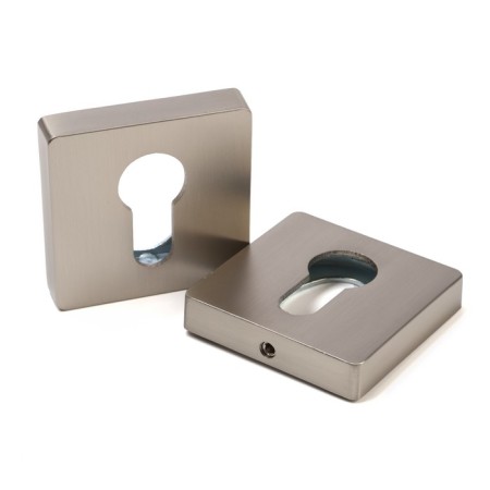 Lockland cylinder overlay, square, satin nickel color, kit.-5