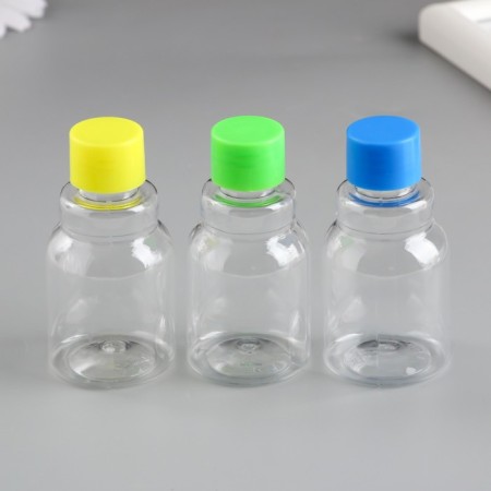 Bank for scrapbooking plastic "Bottle with a ring" 50 ml mix 3.7x3.7x7.5 cm-1