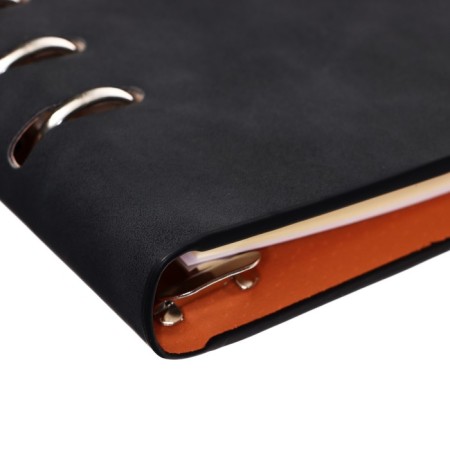 Organizer on the rings, A5 format, 90 sheets, line, with a knife, cover of the leather mix-3