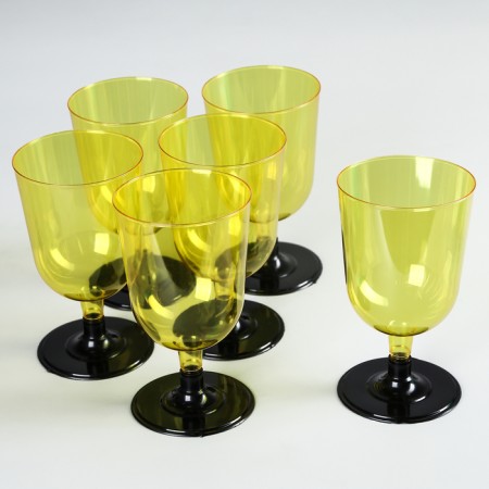 Plastic disposable glass for the wine "Crystal", 200 ml, 6 pcs/pc, color mix-4